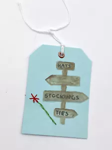 Label Luggage Tag Office Home School Paper Painted Embroidered - Picture 1 of 4