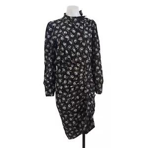 Vestido Vaina Veronica Barba Talla 6 Cadencia Negro Verde Rojo Floral Mangas Largas - Imagen 1 de 14