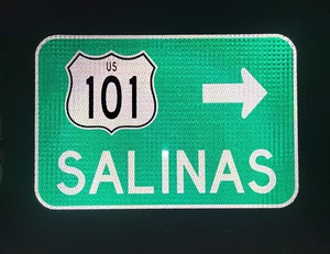 Salinas Highway 101, California Route Straßenschild 18x12", Prunedale, Monterey, Seaside - Bild 1 von 6