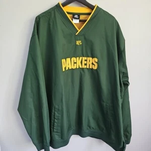 NFL Team Apparel Green Bay Packers Size 2XL Pull-Over Green Wind Breaker - Picture 1 of 8