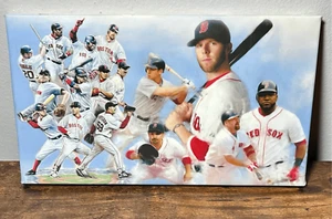 Vtg Boston Red Sox 14x8 Canvas Print MLB World Series Big Papi Pedroia Manny - Picture 1 of 9