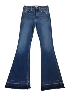 HUDSON Rockport Wash HEIDI Distressed Raw Edge Flare Hem Jeans Womens sz 26 - Picture 1 of 12