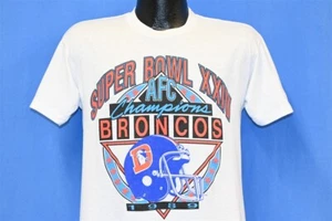 vintage 80s DENVER BRONCOS SUPER BOWL XXIV AFC CHAMPS 1989 t-shirt FOOTBALL M - Picture 1 of 4