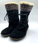 Ugg Australia Womens Tanasa Knit, Black Suede Winter Boots Size 9 S/N 1001668