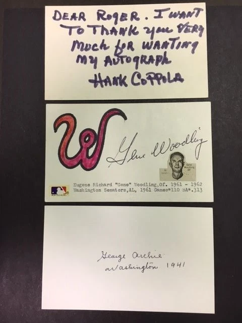 Gene Woodling Washington Senators Signed Index Card 1960s Debut JSA Prec - Image 1 of 1