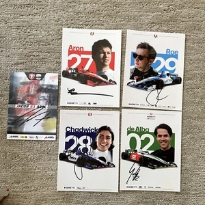 2024 Indycar SIGNED NXT CARD SET ABEL CHADWICK Andretti Team Roe Aron de Alba - Picture 1 of 12