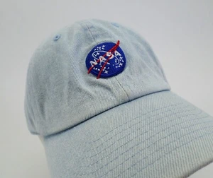 NASA Sombrero Gorra Aeroespacial Correa Espacial Azul Claro Descolorido Denim - Imagen 1 de 6