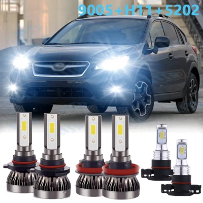 Combo de faros LED + faros antiniebla 6000 k para Subaru XV Crosstrek 2013 2014 Foto 1 de 4