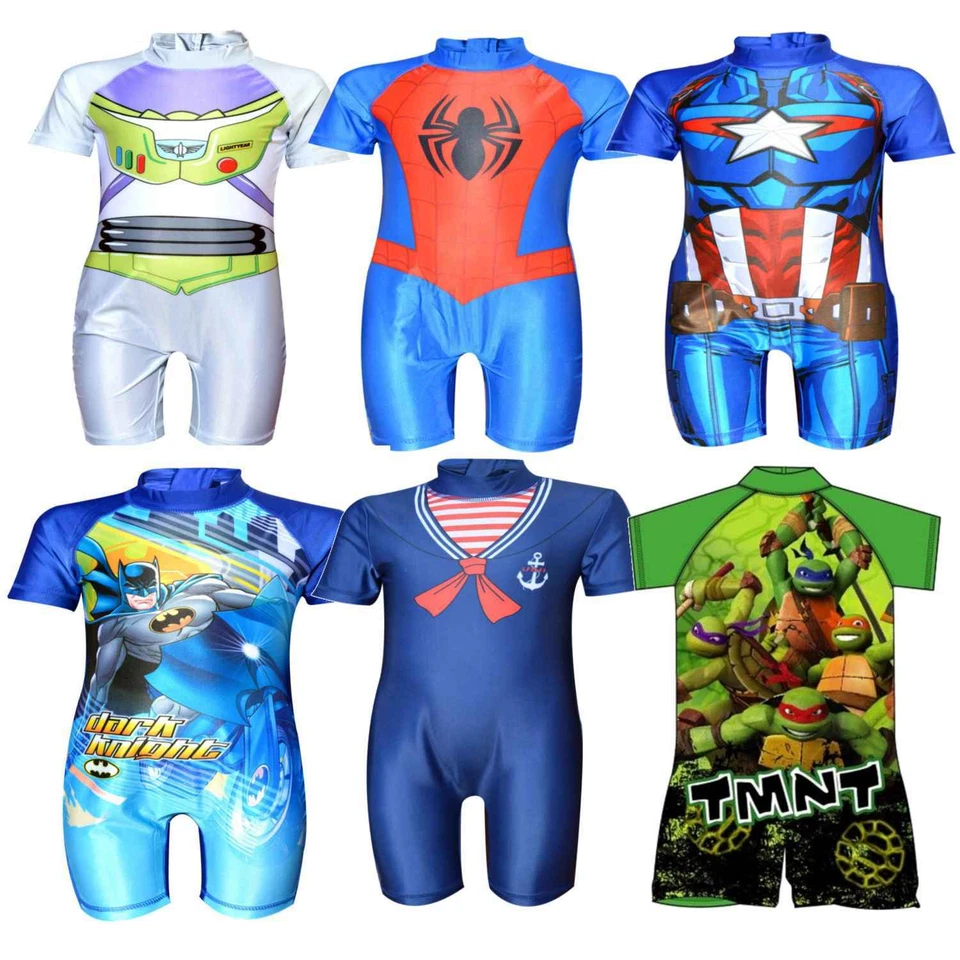 MARVEL TOYSTORY Boys Swimwear Swimsuit Surf Suit Childrens Character Swimming Costume Age 1-5 Yr