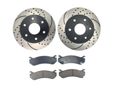 Front Drilled Brake Rotors And Pads for 2002 - 2004 2005 2006 Cadillac Escalade - Image 1 of 4