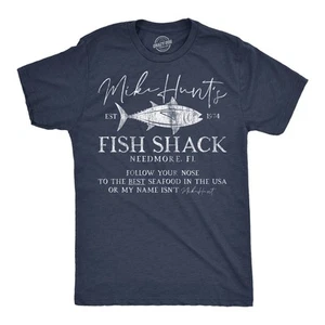 Camisetas divertidas para hombre Mike Hunts cabaña de peces sarcásticas para adultos novedad - Imagen 1 de 7