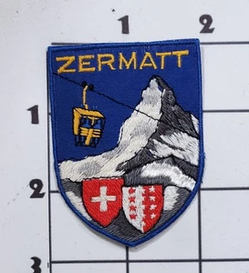 Zermatt Switzerland Patch Vintage Embroidered Iron On Shield Canvas Travel - Picture 1 of 1