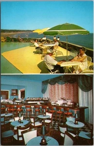 NEWPORT, Rhode Island Postcard "CLIFF WALK MANOR HOTEL" Restaurant Patio & Bar - Picture 1 of 2