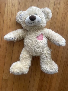 Build-A-Bear Workshop Shaggy Champ Teddy Bear Gingham Heart Plays Happy Birthday - Picture 1 of 5