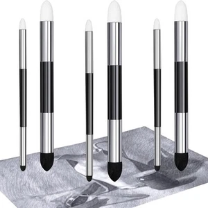 6 Pcs Blending Sponge Pen Double Headed Washable Rubbing Sponge Brush Sketch - Picture 1 of 6