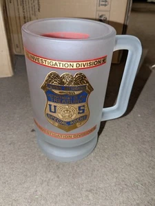 Internal Revenue Service Special Agent Frosted Glass Beer Mug Stein Kapan Kent - Picture 1 of 4