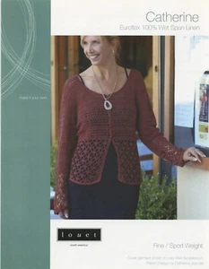 Catherine Lacy Cardigan - Louet Crochet Pattern - Intermediate XS-3XL 33-54 2/3" - Picture 1 of 2
