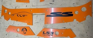 Holden VF Rad Cover Panels SS LS3 Powdercoat Orange Black Logos - Picture 1 of 11