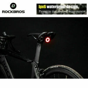 Luz trasera de bicicleta ROCKBROS luz sensible de freno inteligente luz LED de arranque y parada automática nueva - Imagen 1 de 13