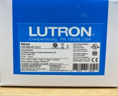 Teclado con cable Lutron Alisse HW-NW-KP-S2-E HomeWorks QS Foto 1 de 3