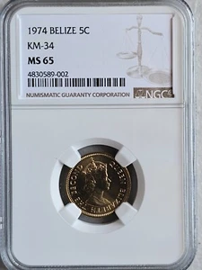 Belize 5 Cents 1974 NGC MS 65 - Picture 1 of 2