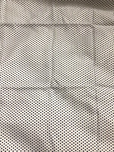 Vintage Silky Poly Fabric Navy Polka Dots on White Ground 2.3 Yrds x 62" W - Picture 1 of 5