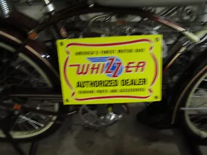 Porcelain Sign WHIZZER AMERICA'S FINEST MOTOR BIKE AUTHROIZED DEALER 12x8 - Picture 1 of 7