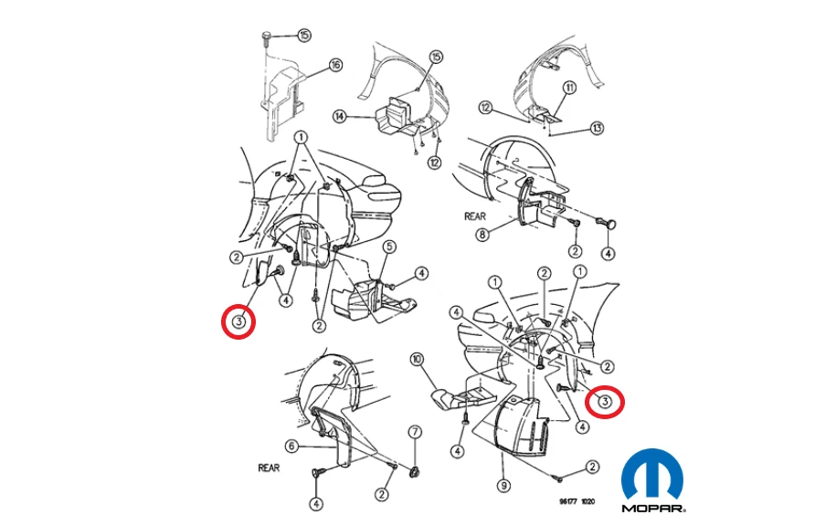 Parasol delantero izquierdo original MOPAR 04814061 CHRYSLER DODGE PLYMOUTH nuevo Foto 1 de 4