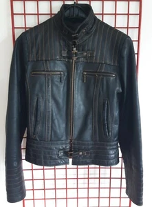 JUST CAVALLI Italy Leather Jacket size 42/L - Picture 1 of 8