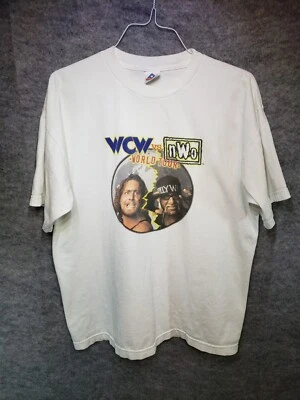 WCW vs NWO: World Tour Men TShirt Size (XL) White Cotton Hulk Hogan The Show - Image 1 of 4