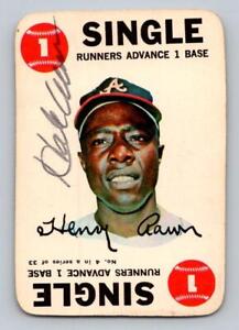 1968 Hank Aaron Signed Autographed 1968 Topps Baseball Game Card