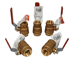 (5-PACK)NEW Proline Ball Valve, 3/4", Full Port, 600 Psi Wog, 150 Psi Wsp, Brass - Picture 1 of 6
