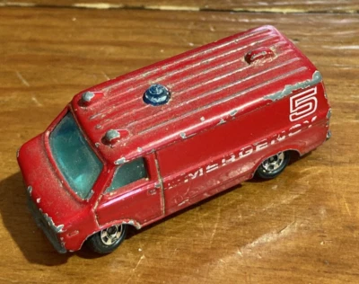 Vintage 1977 Tomy Tomica Pocket Car Vermelho Emergência #5 Chevrolet Chevy Van - Imagem 1 de 4