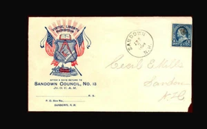 US Cover Used, F/VF S# 264 Spanish American War Patriotic Cover 1898, Sandown NH - Imagen 1 de 1