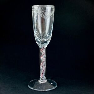 Verre twist bicolore en verre soufflé & gravé Hollande XVIIIe 18e Antique glass