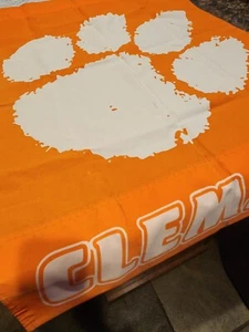 Clemson Tigers Paw Banner Flag Vintage Orange White NCAA - Picture 1 of 5
