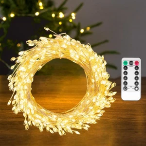 Fairy Lights Plug In, 10FT 100LED Firecracker String Lights Waterproof Silver Wi - Picture 1 of 9