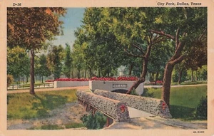 Dallas TX City Park Line White Border Vintage Postcard - Picture 1 of 2