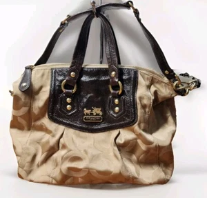 Borsa Coach Madison Audry tote kaki firmata e pelle verniciata #14294 - Foto 1 di 23