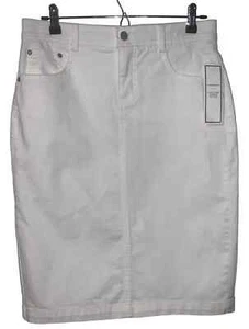 Charter Club Jean Shop Womens White Denim Knee Length Comfort Waist Skirt 10P - Picture 1 of 3