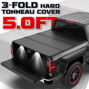 5FT 3-Fold Hard Tonneau Cover for 2015-25 Chevy Colorado GMC Canyon Truck Bed - Picture 1 of 5