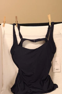 Athleta NWT Navy, Dark Blue, Square Neck Bra Cup Tankini ,TOP ,40 B/C - Picture 1 of 7