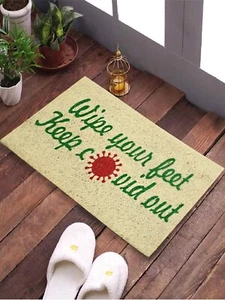 Natural Coconut Fiber Printed Doormat 14 x 24 In Wipe Your feet - Picture 1 of 3