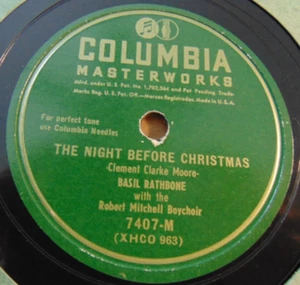 78RPM 12" Columbia Basil Rathbone - The Night Before Christmas / Little Jesus, V - Picture 1 of 5