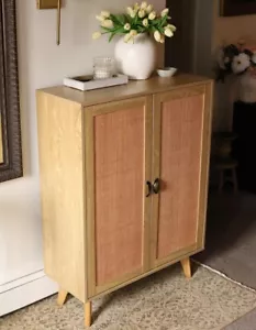 2 Door Storage Cabinet Rustic Buffet Sideboard Decorative Cabinet Accent Cabinet - Picture 1 of 7