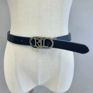 Lauren Ralph Lauren Logo Reversible Black Leather Belt Size Large/X Large - Picture 1 of 13