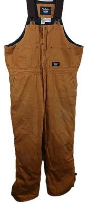 Walls Blizzard Pruf Insulated Duck Canvas Bib Overalls Brown 38x30 Workwear LRG - Image 1 of 4