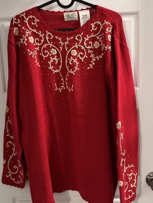 Suéter Vintage Kathie Lee Mujer 14W/16W Feo Navidad Años 90’s Foto 1 de 4