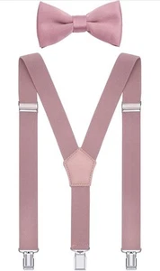 Men's Boys' Bow Tie and Suspenders Set Y Shape 24": Size 47 - Picture 1 of 6