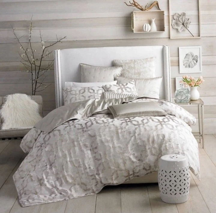 Hotel Collection "Fresco Jacquard" KING Comforter, Gold, New! - Image 1 of 4